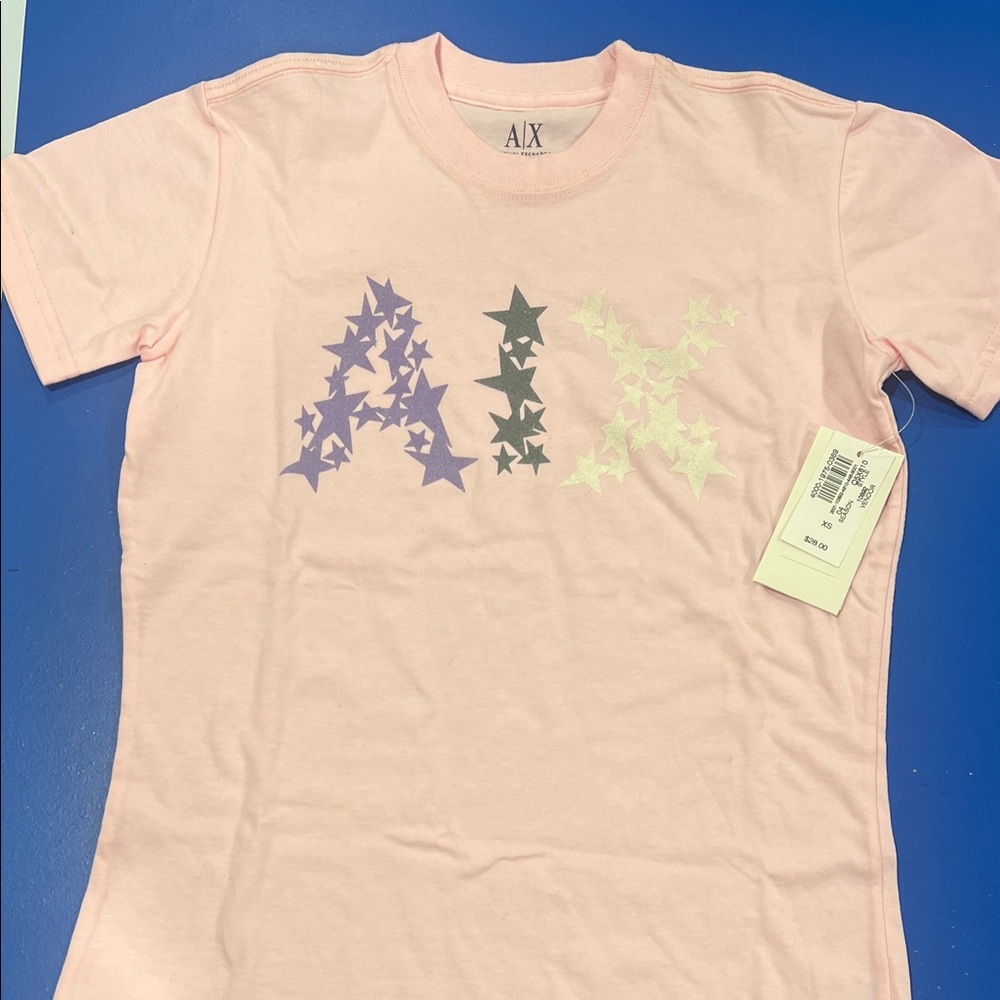 Armani Exchange Kids Pink Star Tee